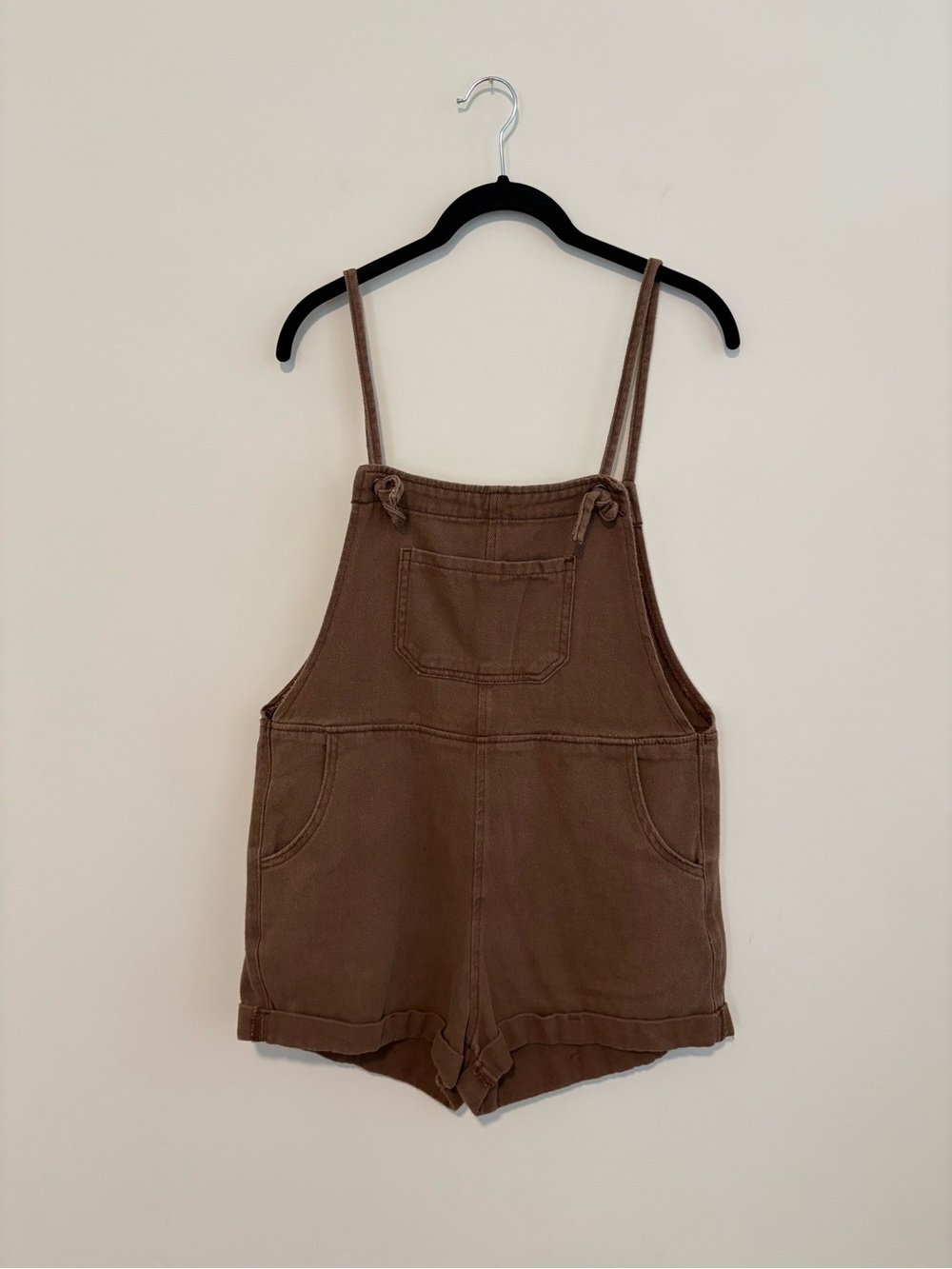 Cider Brown Short Overalls - Casual Strap Romper